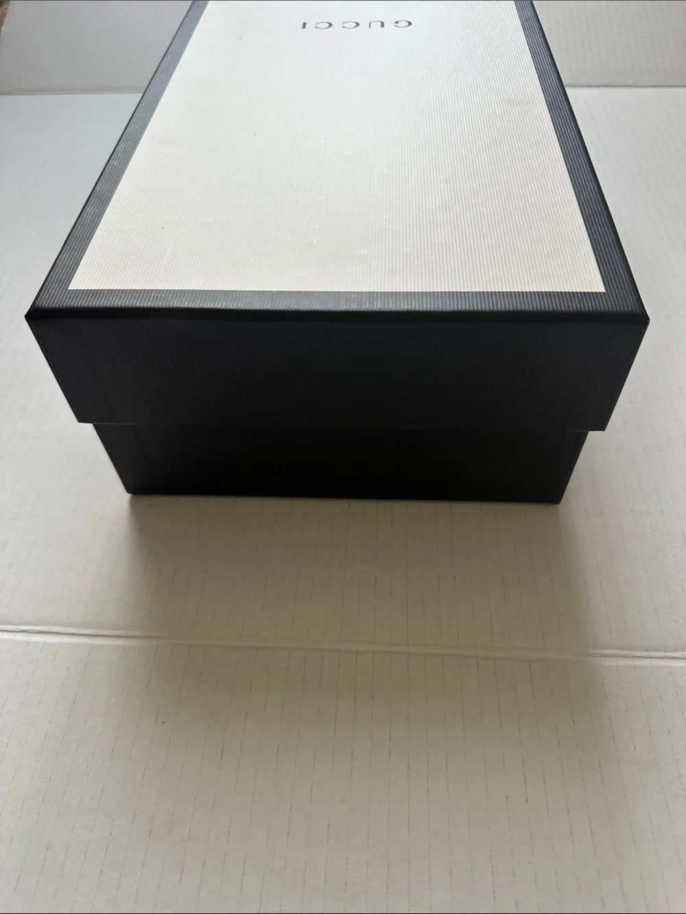 Authentic Empty Gucci  Shoe Storage Box & Two Cream  Drawstring Dust Bags